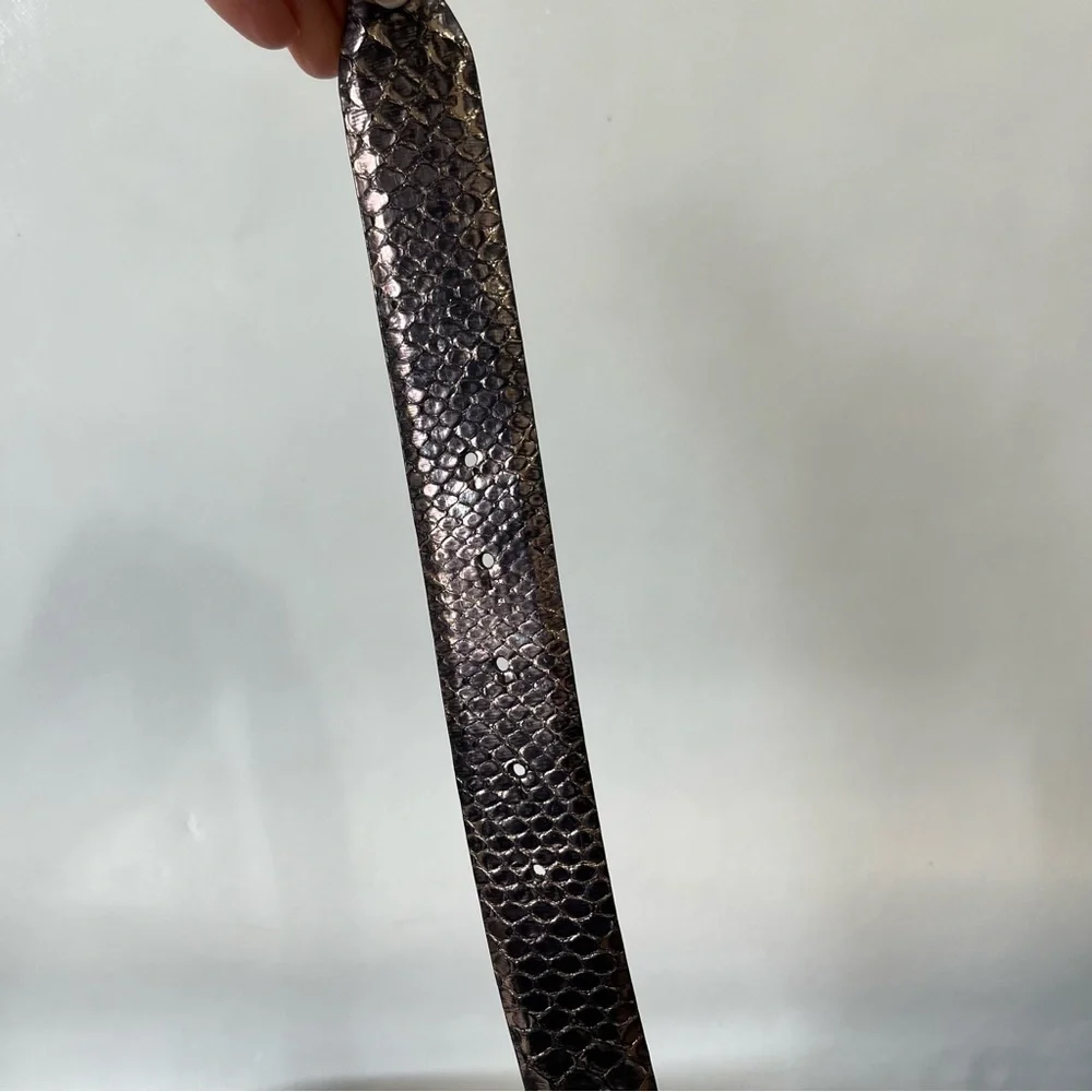 Orciani Snake Skin Belt Rhinestone Crystal Buckle Italy 90
